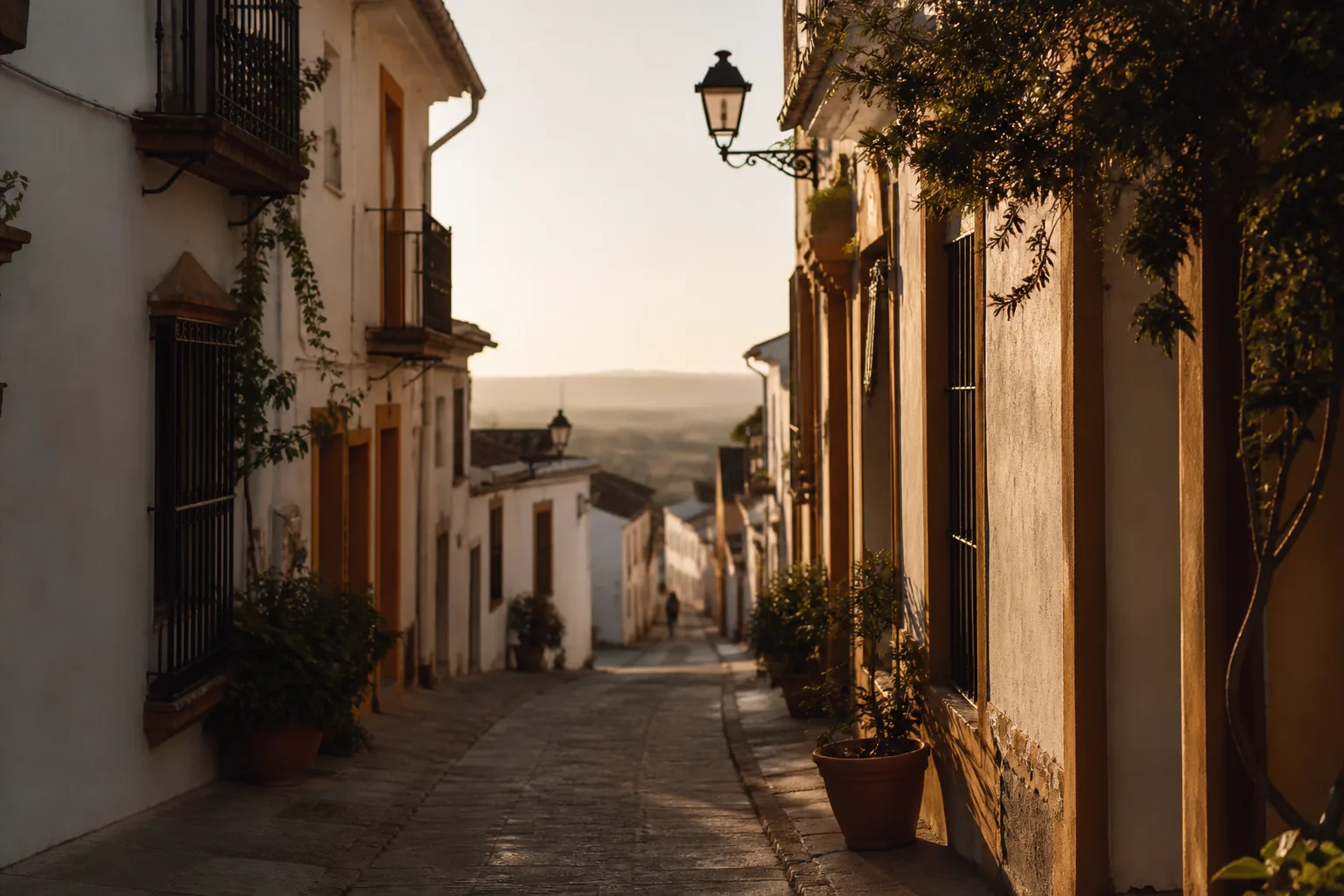 Quiet Andalusian street atmosphere near Umbrete, Sevilla