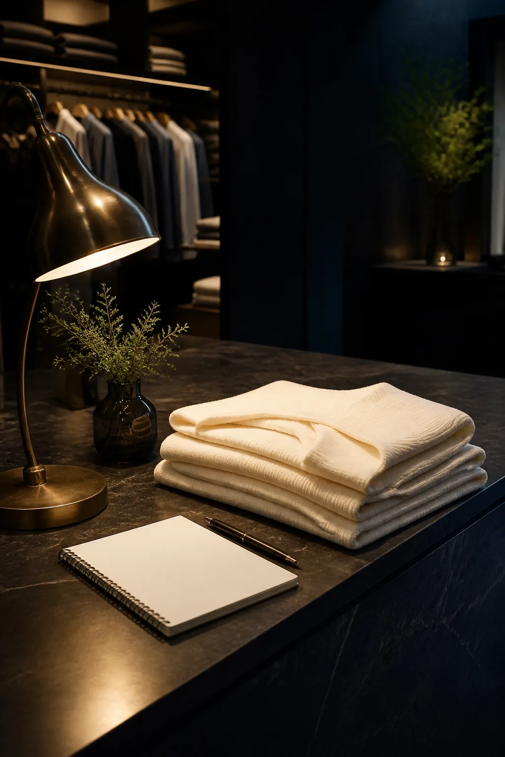 Quiet corner of the BARI BUTI clothing store ready for questions