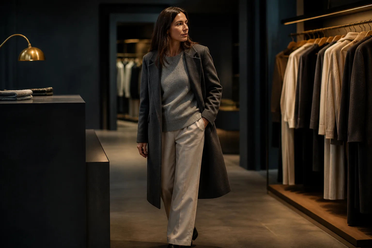 Layered women's clothing look